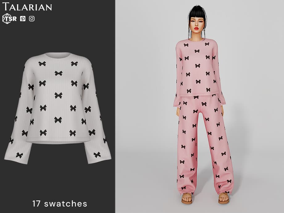 Пижама Alondra Bow Print